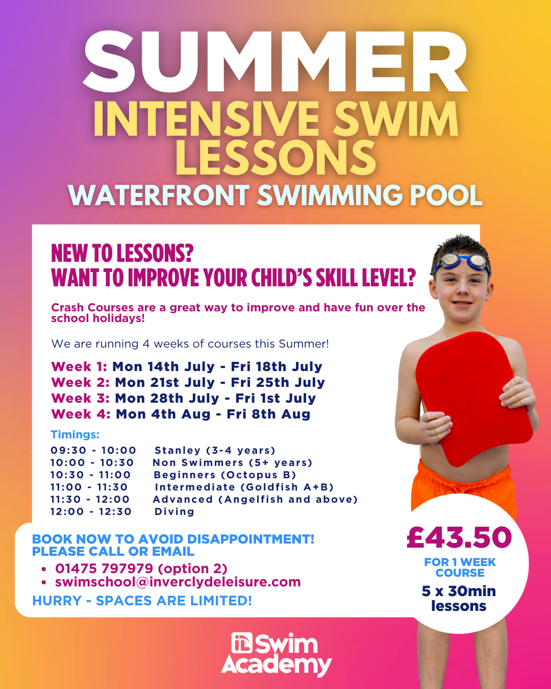 Summer Intensive Swim Lessons