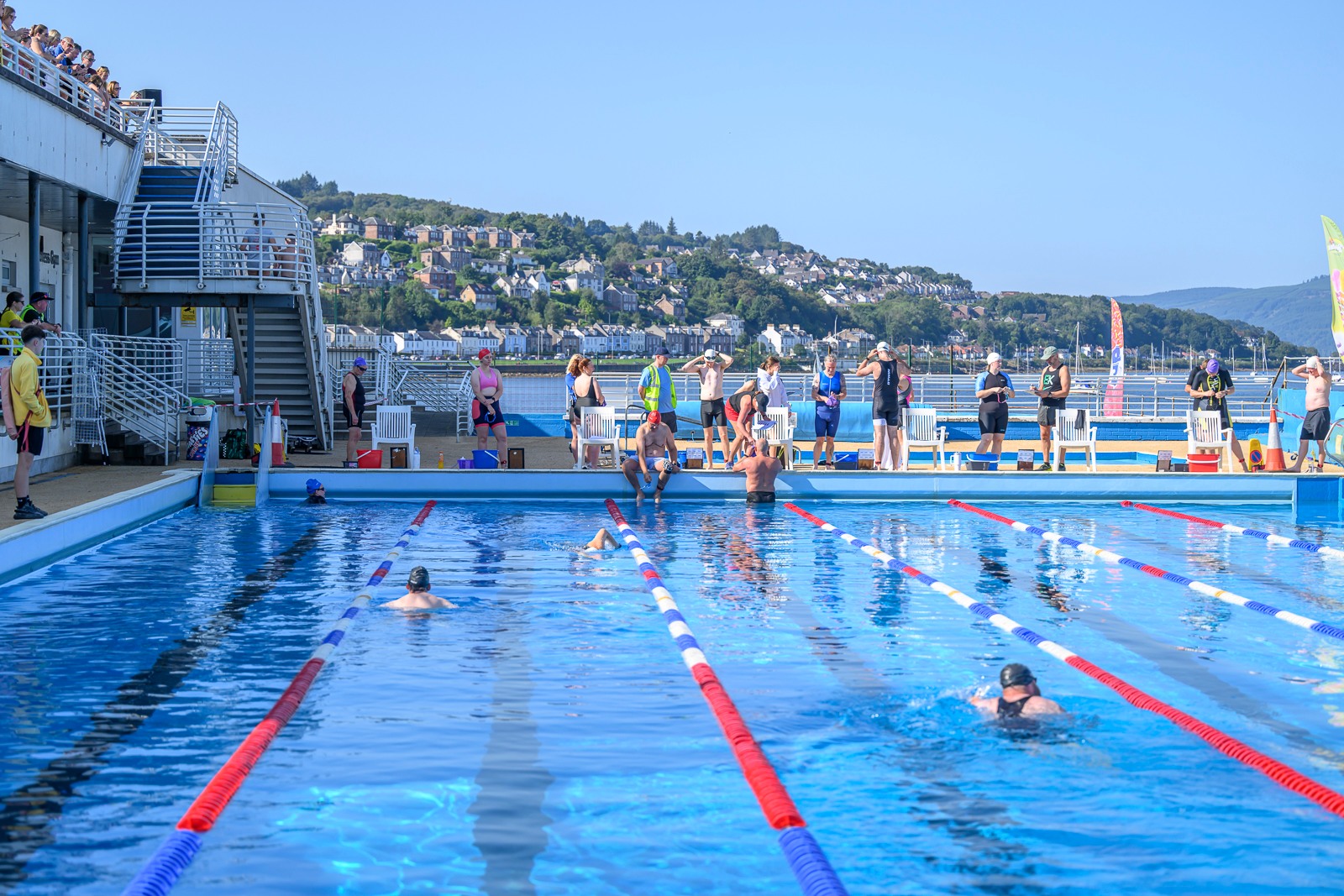 Inverclyde Triathlon competitors at Gourock Outdoor Pool